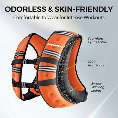 PACEARTH Weighted Vest,6lb/8lb/10lb/12lb/16lb/20lb/25lb/30lb Weight Vest with Reflective Stripe, Body Weight Vests for Women, Men, Weight Loss Workout, Strength Training, Running, Walking, Jogging