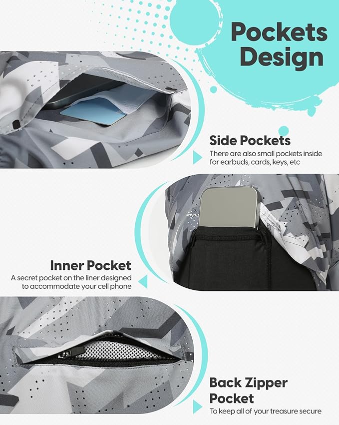 maamgic Mens Running Shorts with Compression Liner 5" Quick Dry Workout Shorts Anti-Chafe Gym Shorts 2 in 1 Athletic Shorts