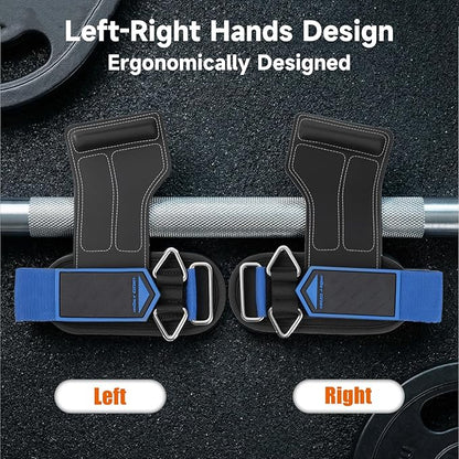 Non-Slip Gym Wrist Sraps for Weightlifting, Double Rubber Weight Lifting Straps with D Rings for Cable Machine Workout, Wrist Wraps with Cushion Wrist Loop for Men Women Deadlift