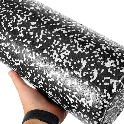Foam Roller Massage Stick for Muscle Relaxation 30x15cm Epp Yoga Roller for Back Relief and Body Workout Black and White Fitness Exercise for Home Use