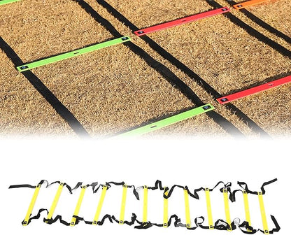 Competitive Sports Ladder Football Speed Rope for Training 6M 12RungYellow Athletic Supplies (Yellow)