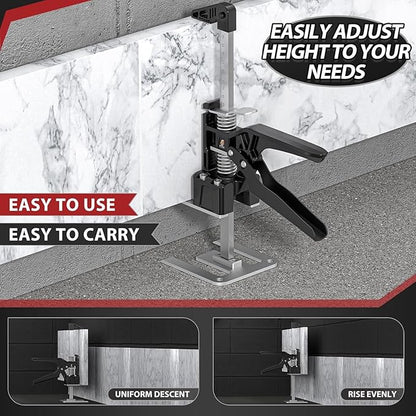 Labor Saving Arm Jack Handle 2 Pack, Construction Jack, Wall Tile Locator, Multi Function Height Adjustment Lifting Device, Door Panel Lifting Cabinet, Raised 9.8 in, Pair Dynamic Load 420 LB