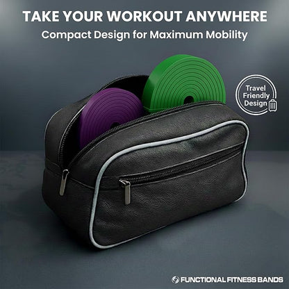 Pull Up Assist Bands Set by Functional Fitness. Heavy Duty Resistance and Assistance Training Band