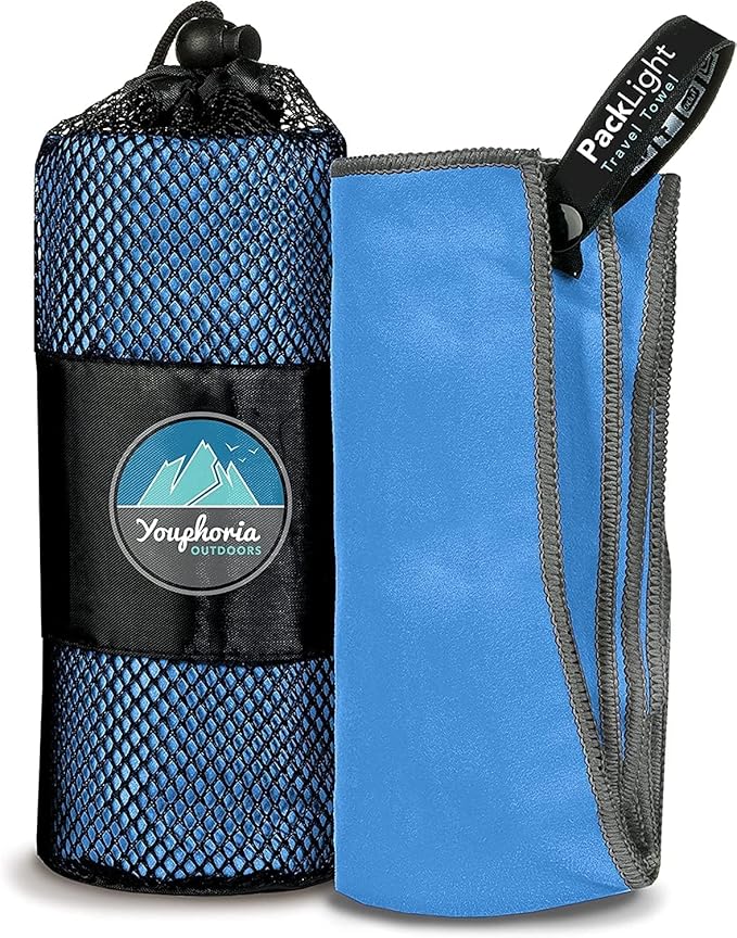 Youphoria Microfiber Travel Towel Fast Drying Lightweight - Quick Dry Towel for Camping, Beach, Backpacking, Hiking & Sport