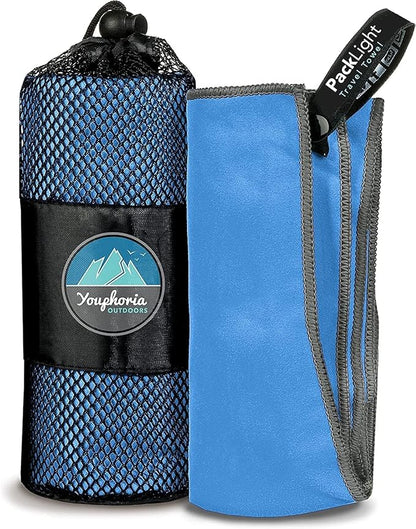 Youphoria Microfiber Travel Towel Fast Drying Lightweight - Quick Dry Towel for Camping, Beach, Backpacking, Hiking & Sport