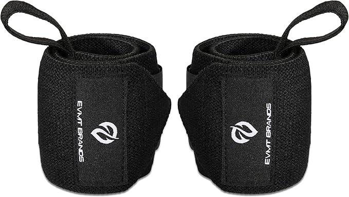EVMT Premium Wrist Wraps for Weightlifting | Durable Lifting Straps for Enhanced Wrist Support | Perfect for Strength Training, Gym Workouts & General Athletics