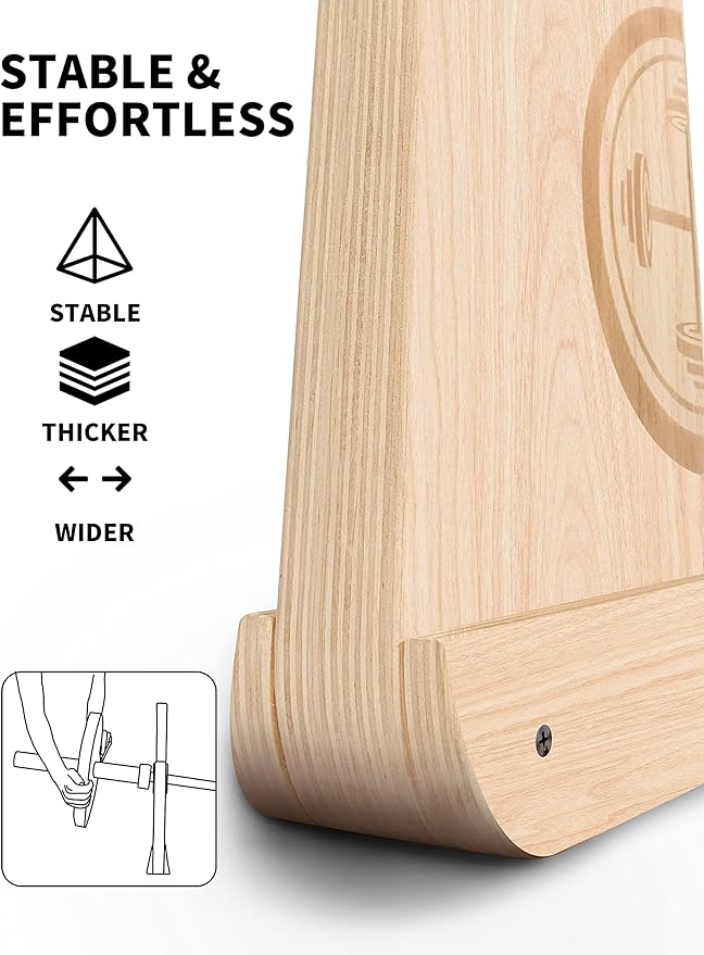 POWER GUIDANCE Wooden Deadlift Jack Barbell Jack Barbell Lift Jack for Weight Training Bar, Barbell Stand with Non-Slip Handle Suitable for Loading/Unloading Barbell Bar