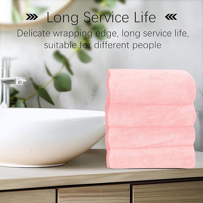 Cosy Family 6 Pack Ultra Soft Microfiber Absorbent Hand Towel, Silk Hemming Towels for Bathroom - Quick Drying - Perfect for Bath, Fitness, Gym, Shower, Hotel, and Spa - 16x28 Inch, Pink