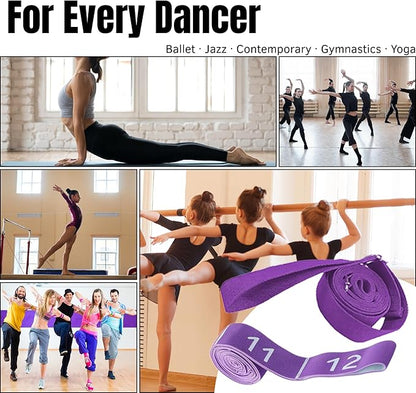 Danzcue Ballet Stretch Strap Set – Professional Dance Flexibility Trainer with Door Anchor, Extra Long Non-Slip Stretching Bands for Ballet, Jazz, Contemporary & Gymnastics