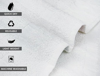 ZUPERIA White Bath Towels Bulk 24 Pack (24 x 48 Inches) - 100% Cotton Economy Light Weight Towels for Commercial Use - Quick Dry, Ultra-Soft, and Absorbent Bulk Towels
