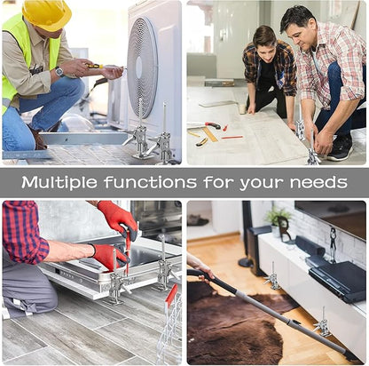 2Pcs Metal Labor Saving Arm Jack, Load-Bearing 440 lb Multi-Function Height Adjustment Lifting Device Arm Tool Lift Wall Tile Locator Door Panel Lifting Cabinet Jack Board Lifter