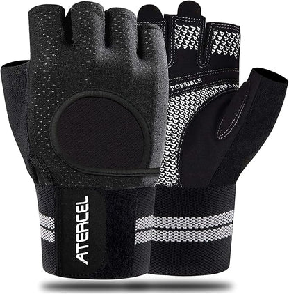 ATERCEL Weight Lifting Gloves Breathable Workout Gloves with Wrist Support for Gym, Exercise, Pull ups, Super Lightweight for Mens and Women, Full Palm Protection