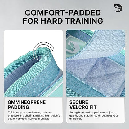 DMoose Fitness Ankle Strap for Cable Machine - One Size Fit with Premium Padding Cuffs, Ankle Bands for Working Out, Booty Workouts, Leg Extension, Hip Abductors, Kickbacks & Lower Body Exercises