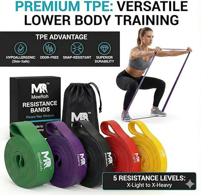 MeeRoh Pull Up Assist Band – Heavy Duty Resistance Band for Pull Ups – Premium Calisthenics Equipment for Home Gym – Assisted Pull Up Bands for Strength Training, Mobility & Pullup Bar Doorway Use
