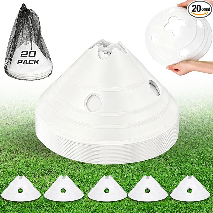 ShinyRelief Jumbo Disc Cones Jumbo Soccer Cones with Mesh Bag Giant Large Agility for Soccer Training Adult Sports