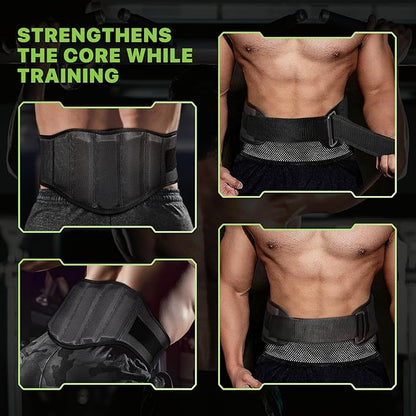 Weight Lifting Belt for Men Women, 8" Back and Lumbar Support Gym Belt for Bodybuilding, Fitness, Powerlifting, Cross Training