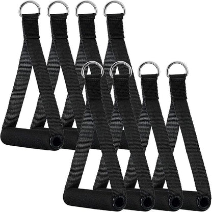 Sumind 8 Pcs Gym Exercise Handles Replacement Cable Machine Attachments for Home Gym Equipment Pulley System Resistance Bands, Strength Trainer, Heavy Duty Workout Handles