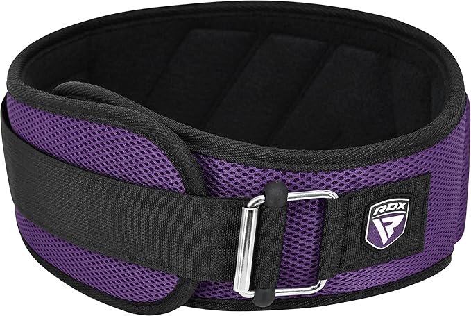 RDX Weight Lifting Belt, Curved Padded Back Lumbar Support, Fitness, Core Exercise Workout Bodybuilding Powerlifting Deadlifts Squats, Ladies Gents Men Women Home Gym Equipment