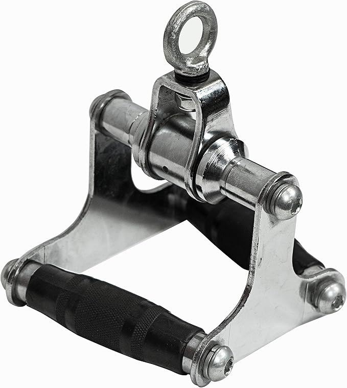 Valor Fitness Cable Machine Attachments - Tricep Rope, V-Bar, Single D-Handle, Rotating Straight Bar, Ankle Strap, Ab Crunch Harness, Triangle Chest Pull for Home Gym Equipment