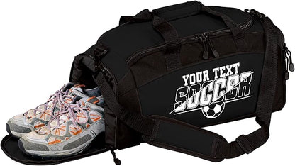 Personalized Soccer Duffel Bag with Shoe Compartment – Custom Name Sports Bag for Boys & Girls – Soccer Practice & Travel Gear Bag