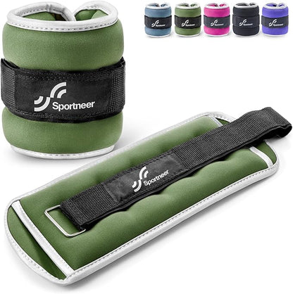 Sportneer Ankle Weights Wrist Weights Pair of 1/2/4/6/10 LBS for Men Women Kids Strength Training Wrist and Ankle Weights Set with Reflective Strips for Dancing Running Walking Fitness Workout Gym
