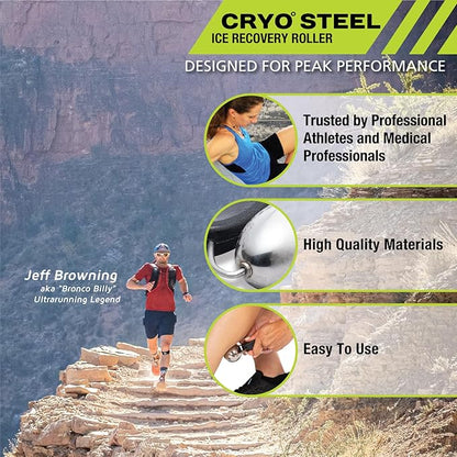 Pro-Tec Athletics Rollers, RM Extreme, RM Extreme Mini Roller, Cryosteel Ice Roller, Portable Roller, Deep Tissue Massage, Muscle Relief, Hamstring, Quadriceps, Multi-Directional, Enhance Performance