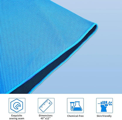 4 Packs Cooling Towels for Neck and Face(40"x 12"), Cold Towels for Hot Weather, Cooling Wipes, Lightweight Soft Breathable Towels for Yoga, Sport, Workout, Running, Gym, Camping, Fitness