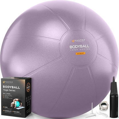 MANTRA SPORTS Exercise Ball – Yoga Ball for Pilates & Fitness - Birthing for Pregnancy, Stability, Core, Balance, Therapy for Physical Rehab, Workout for Home Gym & Office Chair, Fast Pump Included