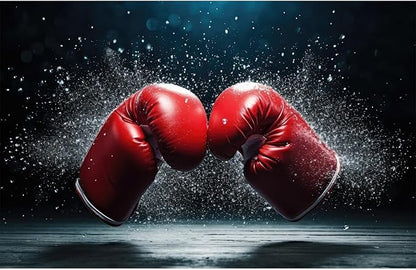 Red Boxing Gloves Backdrop Boxer Backdrop Dark Black Wall Boxing Sport Gym Photography Background Boxing Athletics Party Backdrop Decorations Retirement Birthday Studio Props Wallpaper 20x10ft