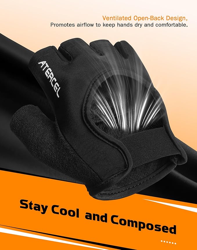ATERCEL Breathable Workout Gloves, Antislip Weight Lifting Gym Gloves for Men Women, Superior Grip & Palm Protection for Weightlifting, Fitness, Exercise, Training