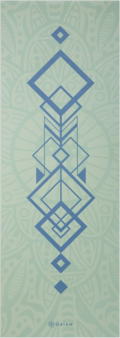 Gaiam Print Yoga Mat, Non Slip Exercise & Fitness Mat for All Types of Yoga, Pilates & Floor Exercises