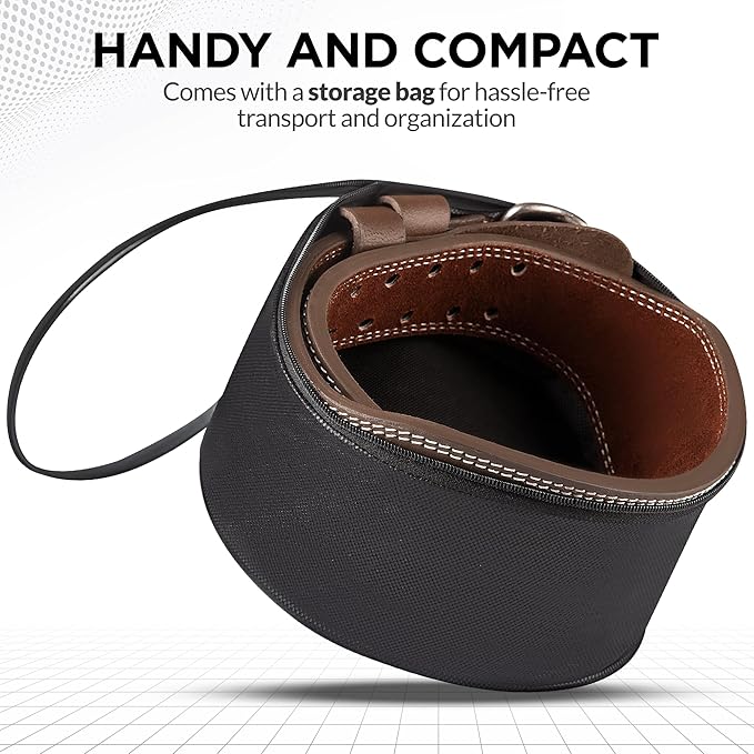 WYOX Weight Lifting Belt for Gym Fitness – Cowhide Leather, 4” Padded Lumbar Back Support lifting Belt, 8 Adjustable Holes, Ideal for Powerlifting, Bodybuilding, Deadlift, Squat & Strength Training