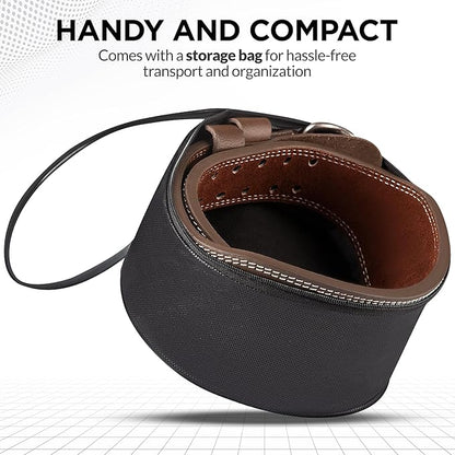 WYOX Weight Lifting Belt for Gym Fitness – Cowhide Leather, 4” Padded Lumbar Back Support lifting Belt, 8 Adjustable Holes, Ideal for Powerlifting, Bodybuilding, Deadlift, Squat & Strength Training