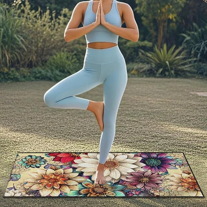 Bulopur Dahlia Floral Car Seat Sweat Protector Soft Sand Free Beach Towel for Yoga Mat Non-Slip Breathable Car Seat Cover Washable Sweat Towel Fits for SUV Sedan Truck