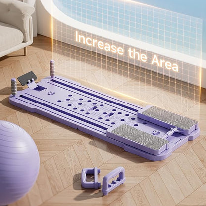 Multifunctional Pilates Board - Home Fat Burning Fitness Equipment with 3 Modes, Foldable Design, 330LBS Capacity, Stainless Steel Rollers for Core, Leg, Arm & Back Training