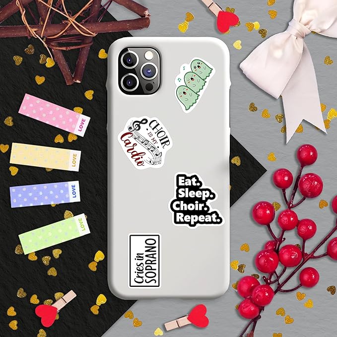 100Pcs Choir Stickers and Decals for Water Bottle, Laptops - Choir Gifts for Choir Director - Music & Singing Stickers, Gift for Women & Men