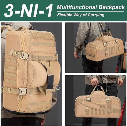 Gym Bag Duffle Bags Backpack Travel Duffle Bag with Weekend Overnight Bag for Outdoor Tactical Sports Travel Camping Hunting