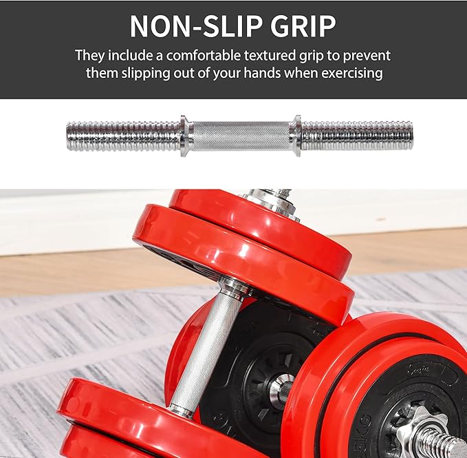 Soozier Adjustable Dumbbell Set, Convertible to Barbell Weight Set for Home Gym Women and Men Weight Lifting Training.