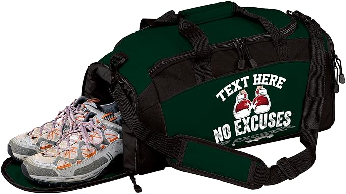 Personalized Boxing Duffle Bag with Name – Durable Gym Bag for Fighters, Custom Training Gear Bag with Shoe Compartment for Gloves & Equipment