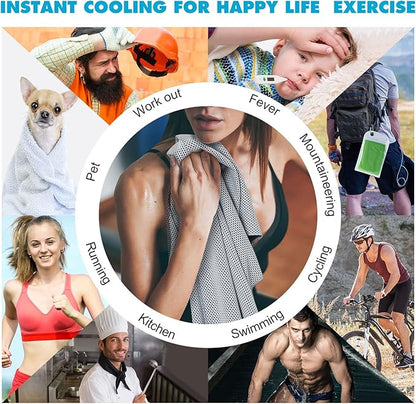 Honoson 20 Pack Cooling Towels,35 x 12 Inch Ice Breathable Soft Chilly Sweat Rag Microfiber Workout Rags for Gym Cooling Towels for Neck and Face for Yoga Golf Sport Running Gym Workout