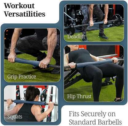 Barbell Pad – Non-Slip Rubber Adapter for Squats, Hip Thrusts, Deadlifts & Lunges | Barbell Pad for Neck & Shoulder Protection | Fits Standard Bars | Strap-Free, Durable, Gym-Grade Fit