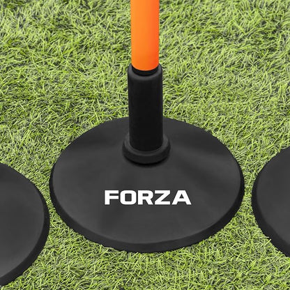 FORZA Slalom Agility Poles | Improve Endurance, Speed & Footwork | Color, Size & Rubber Base Options Available [8 Pack]