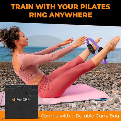 MANTRA SPORTS Pilates Ring Circle, Magic Circle Pilates Ring, Inner Thigh Exercise Equipment, Fitness Rings for Women, Thigh Master Inner Thigh Exerciser, Yoga Ring Pilates Equipment for Home Workouts