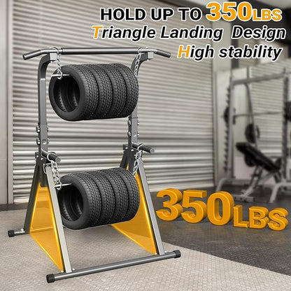 Foldable Pull Up Bar Free Standing Multi-function Power Tower Dip Bar with Assistance Bands Home Gym Strength Training Equipment