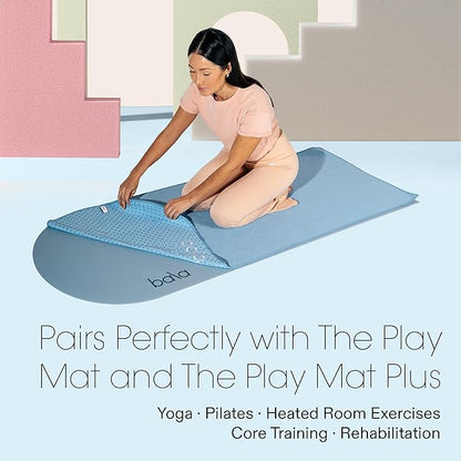 Bala Play Mat Towel, Charcoal - Non-Slip Absorbent Gym Towels Designed for Sweat, Hot Yoga, Pilates & Core Training Workouts - Fitness & Exercise Gear Essentials for Working Out - Men & Women