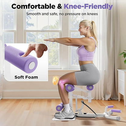 FEIERDUN Adjustable Deep Squat Machine - 7 Level Resistance Glute & Leg Trainer for Home, Multi-Functional Equipment for Women to Strengthen Core, Hips and Thighs