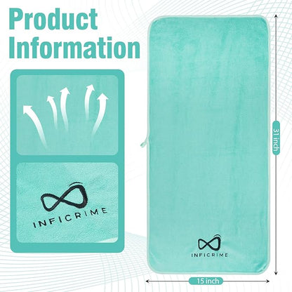 2 Pack Microfiber Gym Towels, 380 GSM 15"x31" Bigger Size Super Soft Quick-Drying Towels for Workout, Yoga, Fitness, Sports, Sweat Absorbent & Lightweight