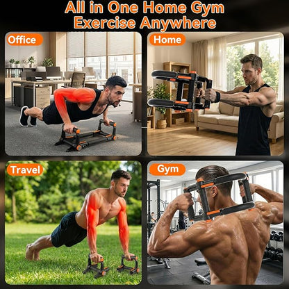 Twister Arm Trainer, Arm & Chest Workout Equipment for Men, Adjustable Handle (0-90°) & Resistance (50-110lbs), Transform into Push-Up Bars, Portable Home Gym