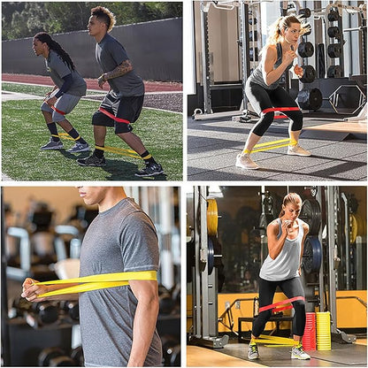 Resistance Loop Exercise Bands with Instruction Guide and Carry Bag, Set of 5