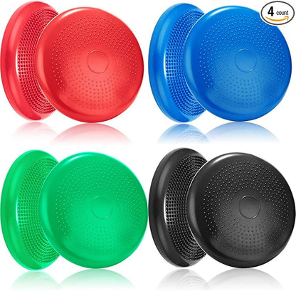 Jerify 4 Pcs Wiggle Seat Flexible Inflated Wobble Cushion Stability Balance Pad Balance Disc Sensory Seat for Men Women Fitness Physical Exercise Improving Posture Home Office
